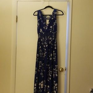 Blue floral maxi dress